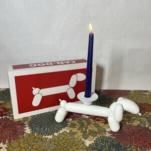 Fatboy Can‑Dog Candlestick • Powder Coated Metal Holder • Modern Design Decor